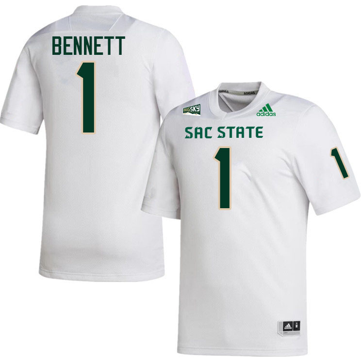 Kaiden Bennett SAC State Jersey,Sacramento State Hornets #1 Kaiden Bennett Jersey-White